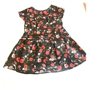 Black & red rose flowered eShakti custom dress